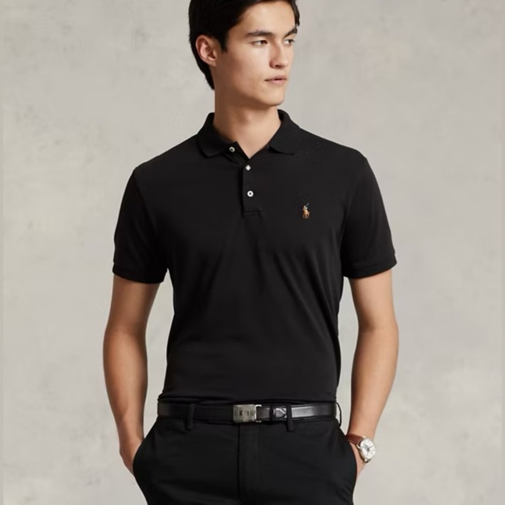 Polo Ralph Lauren Pima Interlock Black Polo Shirt